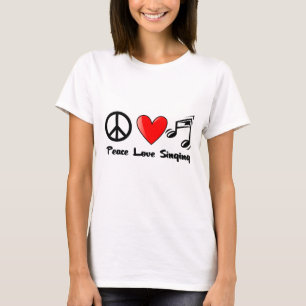 Camiseta Paz, amor, e canto