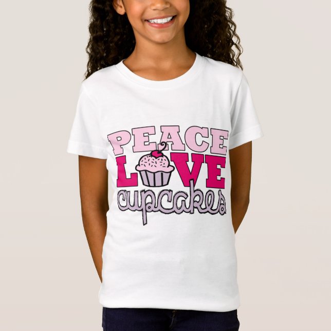 Camiseta Paz, Amor e Cupcakes! (Frente)
