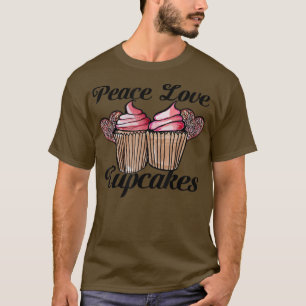 Camiseta Paz Amor e Cupcakes adoráveis amantes do cupcake