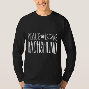 Camiseta Paz, Amor E Dachshund Para Cachorros