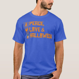 Camiseta Paz, amor e fantasias de Halloween felizes no Dia 