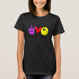 Camiseta Paz, Amor E Felicidade