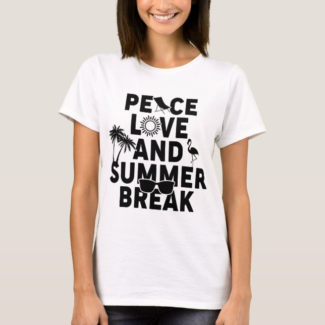 Camiseta Paz amor e férias de verão  (Frente)