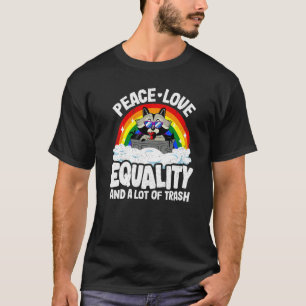 Camiseta Paz, Amor e Igualdade Raccoon Orgulho gay Rainbow 