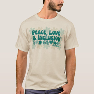Camiseta Paz Amor e Inclusão Flor