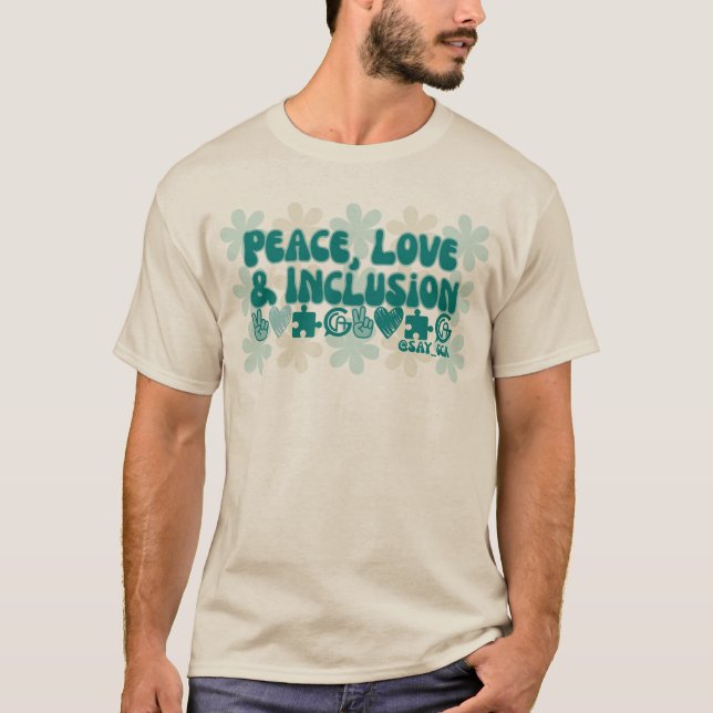 Camiseta Paz Amor e Inclusão Flor (Frente)
