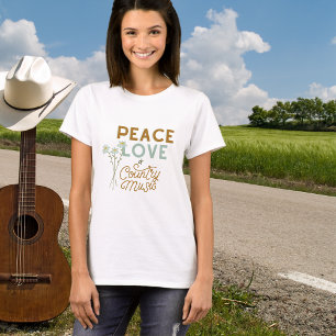 Camiseta Paz, amor e música country