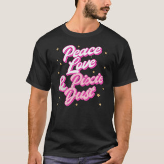 Camiseta Paz Amor e Pixie Fada Fada Fácil Engraçado Magia f