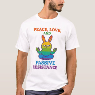 Camiseta Paz, amor e resistência passiva