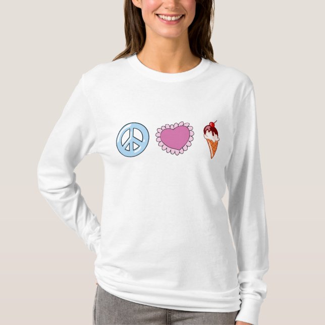 Camiseta Paz, amor e Sorvete (Frente)