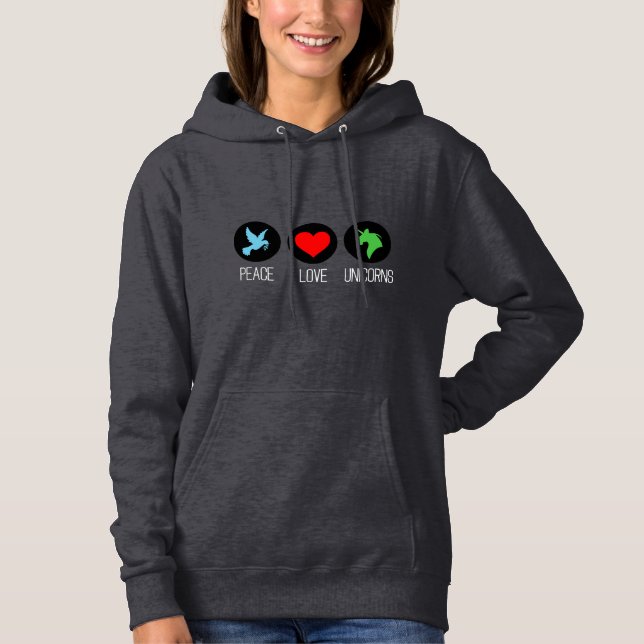 Camiseta Paz amor e unicórnios (Frente)