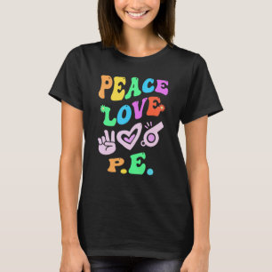 Camiseta PAZ AMOR EDUCAÇÃO FÍSICA Retro Professor STEM Groo