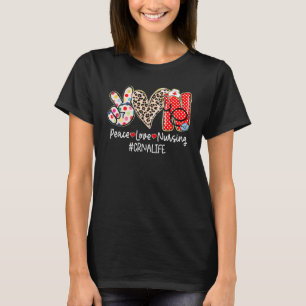 Camiseta Paz Amor Enfermagem Estetoscópio Crna Vida Enferm