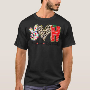 Camiseta Paz Amor Escola Secundária Crianças Aluno Professo