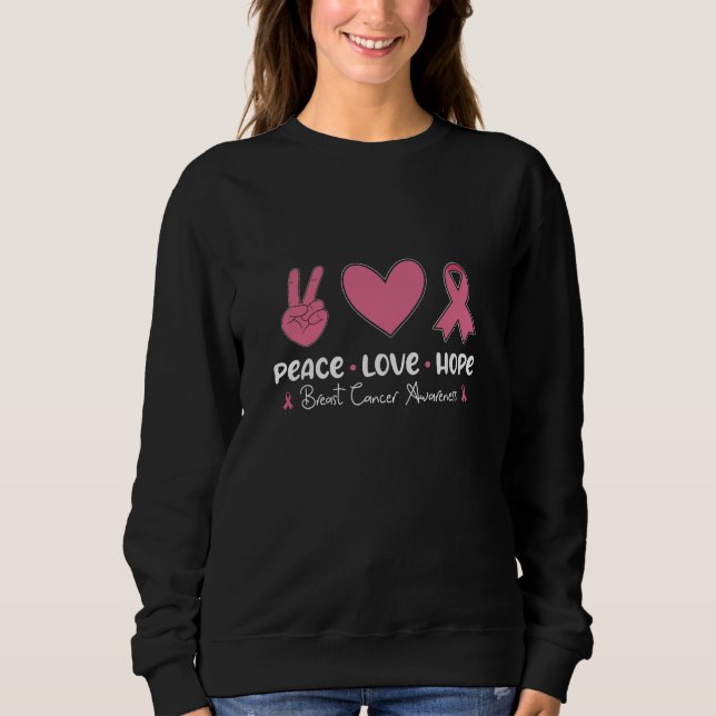 Camiseta Paz Amor Esperança Cancer Sensibilização Sobrevive (Frente)