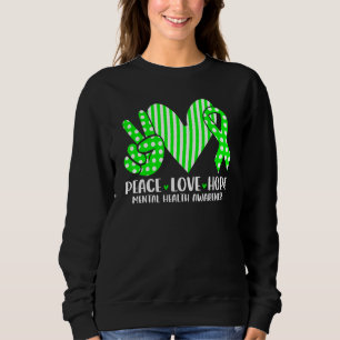 Camiseta Paz Amor Esperança Conscientização da Saúde Mental
