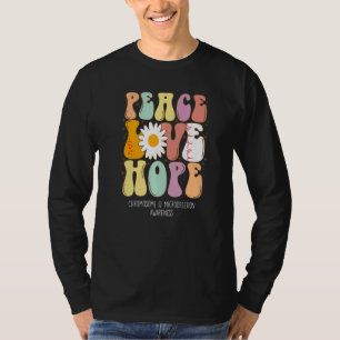 Camiseta Paz Amor Esperança Cromossoma 12 Microdeleção Awar