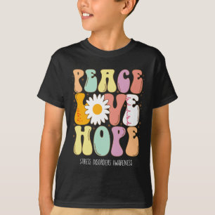 Camiseta Paz Amor Esperança Estresse Desordens Consciência