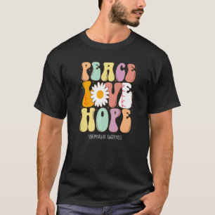 Camiseta Paz Amor Esperança Fibromialgia Sensibilização
