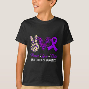 Camiseta Paz Amor Esperança Fita Roxa Conscientização sobre