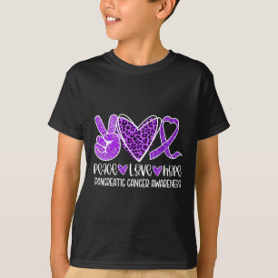 Camiseta Paz Amor Esperança Leopardo Câncer de pâncreas A