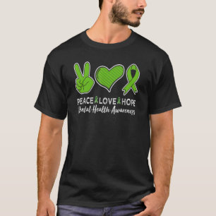Camiseta Paz Amor Esperança Saúde Mental Consciencialização