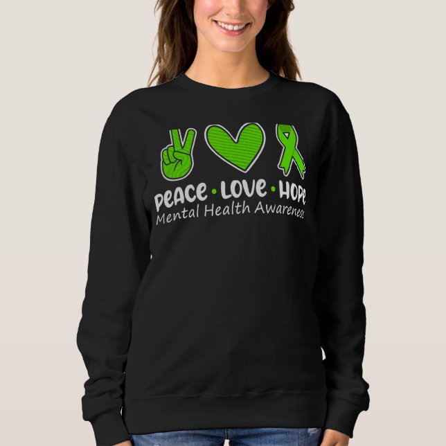 Camiseta Paz Amor Esperança Saúde Mental Consciencialização (Frente)