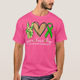 Camiseta Paz Amor Esperança Saúde Mental Consciencialização