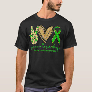 Camiseta Paz Amor Esperança Saúde Mental Consciencialização