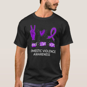 Camiseta Paz Amor Esperança Violência Doméstica Sensibiliza