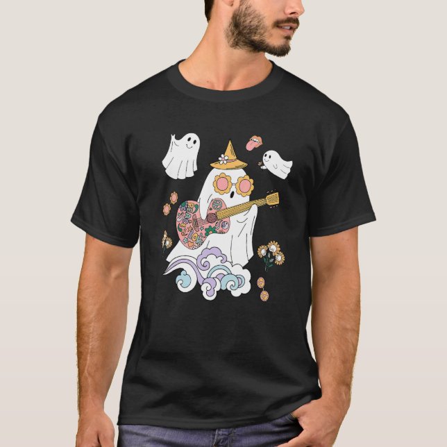 Camiseta Paz Amor Fantástico Fantasma Retro Grooveen Hallow (Frente)