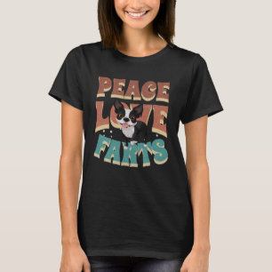 Camiseta Paz Amor Fartos Homens Mulheres Retrô Boston Terri