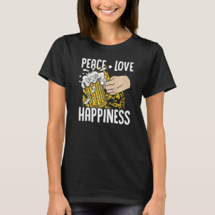 Camiseta Paz Amor Felicidade Homebrey Brewery Malt Salto C