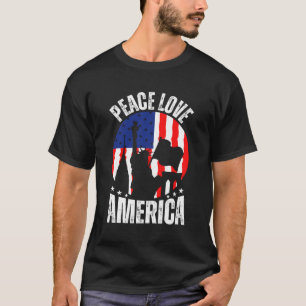 Camiseta Paz Amor Feliz Dia do Trabalho na América