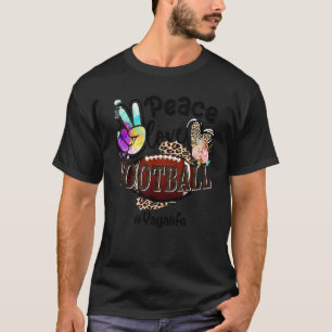Camiseta Paz Amor Futebol Yaya Life Mãe Avó Leopardo