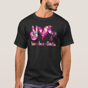 Camiseta Paz Amor Galinhas Tye Die Hippie Galinha