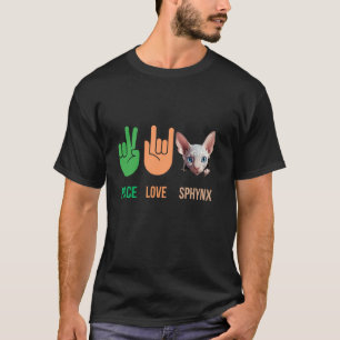 Camiseta Paz Amor Gato Sphynx Engraçado Meus Gatos São Meu