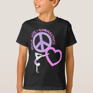 Camiseta Paz-Amor-Ginástico, cor-de-rosa/purple2