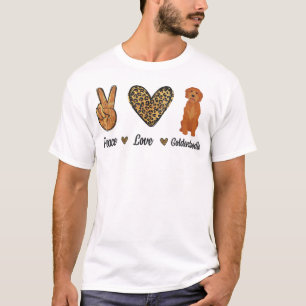 Camiseta Paz Amor Goldendoododle Leopard Lover Pet Dog