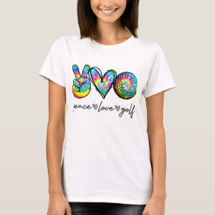 Camiseta Paz Amor Golf Tie Dye Cute Golf Amantes