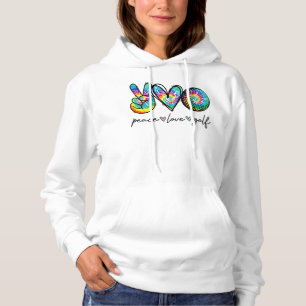 Camiseta Paz Amor Golf Tie Dye Cute Golf Amantes