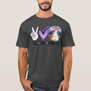 Camiseta Paz Amor Guiné Pigs Engraçado Guiné Porco Mãe Guin