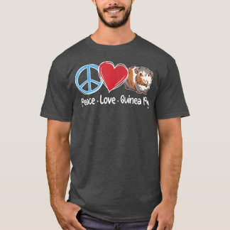 Camiseta Paz Amor Guiné Pigs Guiné Bonita Pig Amor Animal