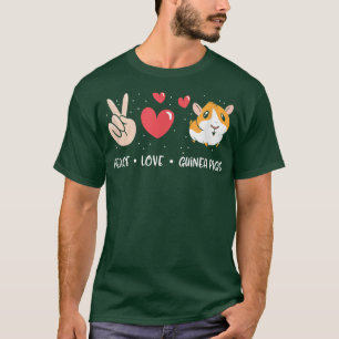 Camiseta Paz Amor Guiné Porco Cozinha Animal Cozinha Engraç
