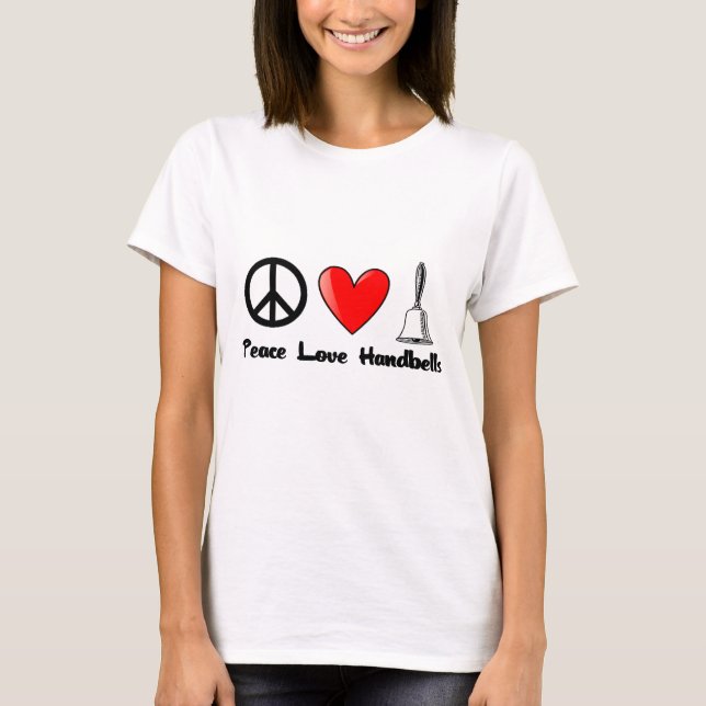 Camiseta Paz, amor, Handbells (Frente)