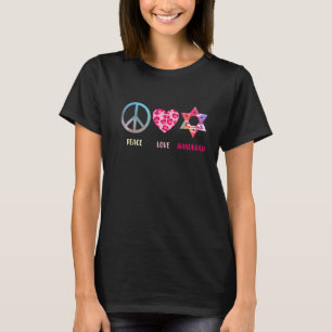 Camiseta Paz Amor Hanukkah Homens Judeus da Família Mulhere