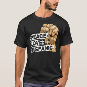 Camiseta Paz Amor Herança Hispânica Mês Herança das Mulhere
