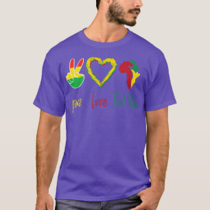 Camiseta Paz, Amor, História Negra Mês do Orgulho Negro Fat
