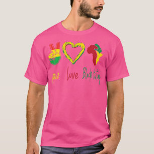 Camiseta Paz, Amor, História Negra Mês do Orgulho Negro Lib