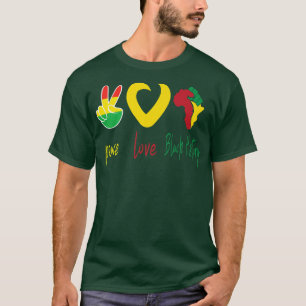 Camiseta Paz, Amor, História Negra Mês Orgulho Negro Husba